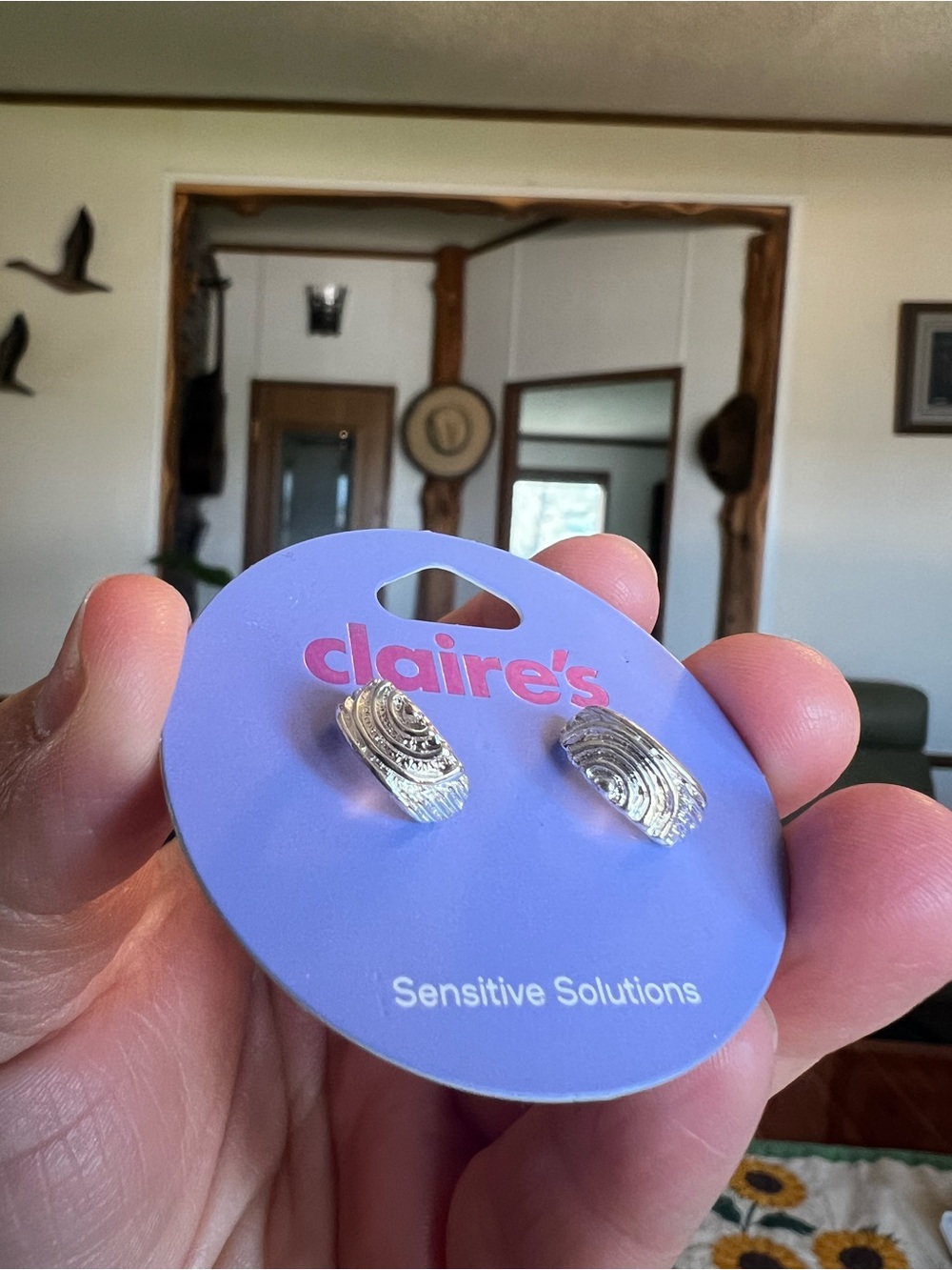 Claire's Silver Crescent Moon Stud Earrings
